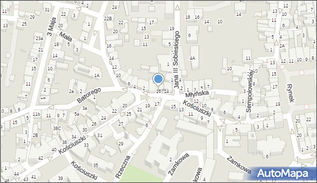 Żywiec, Kościuszki Tadeusza, gen., 16, mapa Żywiec