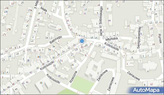 Żywiec, Kościuszki Tadeusza, gen., 21, mapa Żywiec