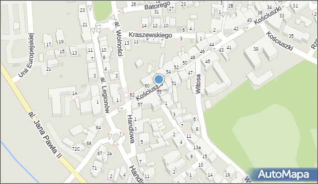 Żywiec, Kościuszki Tadeusza, gen., 55, mapa Żywiec