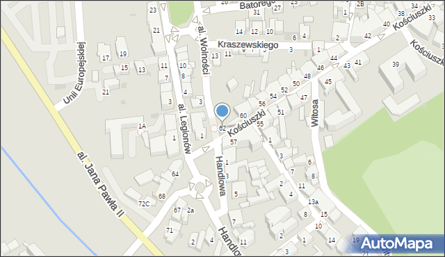 Żywiec, Kościuszki Tadeusza, gen., 62, mapa Żywiec