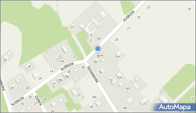 Adamowizna, Królicza, 33, mapa Adamowizna