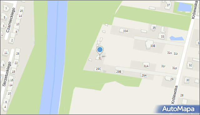 Aleksandrów, Królewska, 31, mapa Aleksandrów