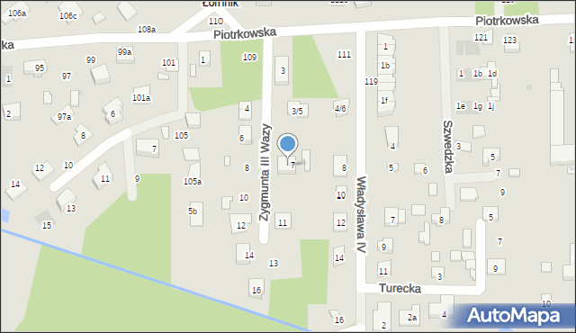 Aleksandrów Łódzki, Króla Zygmunta III Wazy, 7/9, mapa Aleksandrów Łódzki