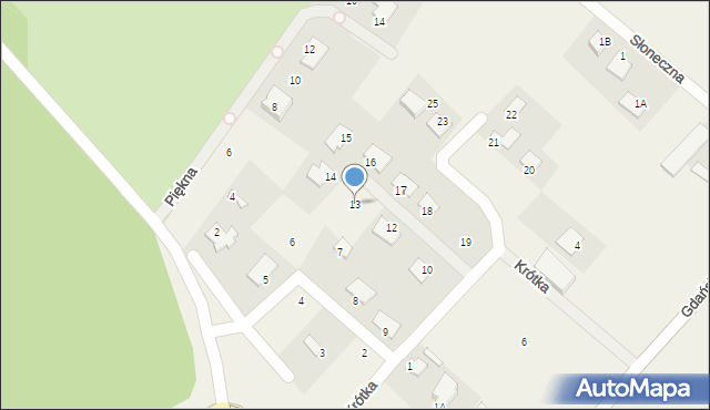 Aleksandrowo, Krótka, 13, mapa Aleksandrowo