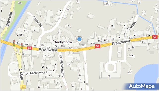 Andrychów, Krakowska, 114, mapa Andrychów