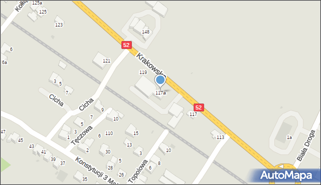 Andrychów, Krakowska, 117a, mapa Andrychów