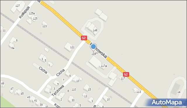 Andrychów, Krakowska, 119, mapa Andrychów