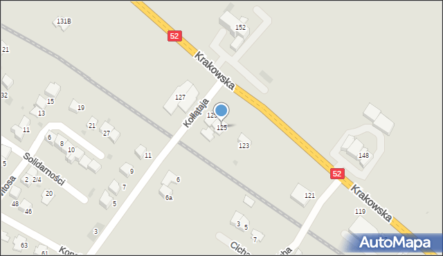 Andrychów, Krakowska, 125, mapa Andrychów