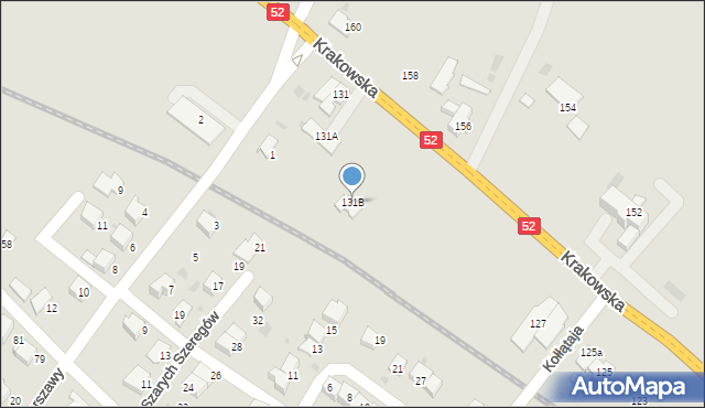 Andrychów, Krakowska, 131B, mapa Andrychów