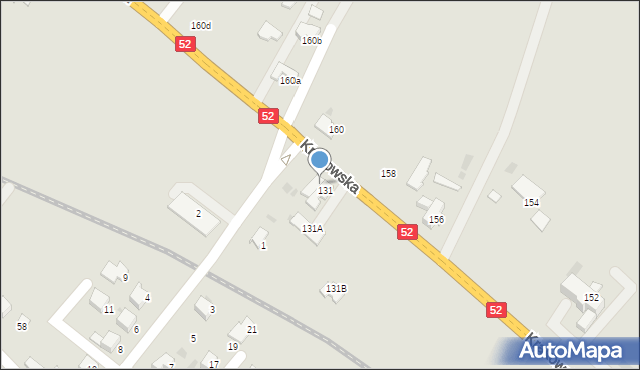 Andrychów, Krakowska, 133, mapa Andrychów