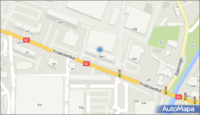 Andrychów, Krakowska, 138, mapa Andrychów