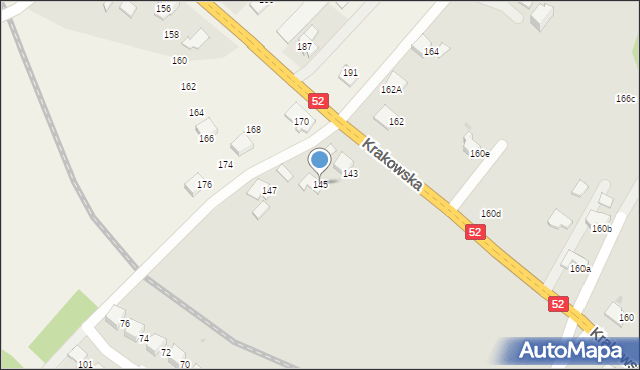 Andrychów, Krakowska, 145, mapa Andrychów