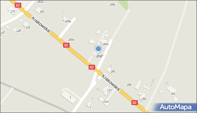 Andrychów, Krakowska, 160a, mapa Andrychów