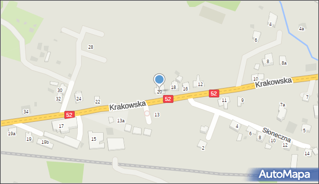 Andrychów, Krakowska, 20, mapa Andrychów
