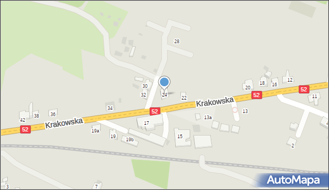 Andrychów, Krakowska, 24, mapa Andrychów