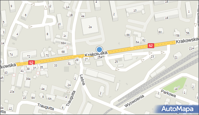 Andrychów, Krakowska, 25A, mapa Andrychów