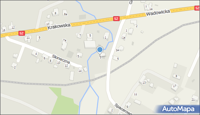 Andrychów, Krakowska, 3, mapa Andrychów