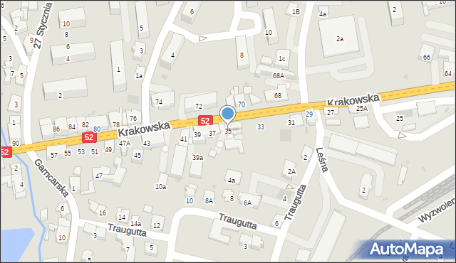 Andrychów, Krakowska, 35, mapa Andrychów