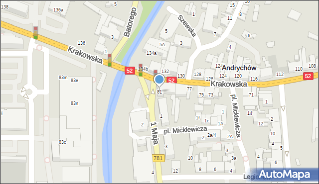 Andrychów, Krakowska, 81, mapa Andrychów