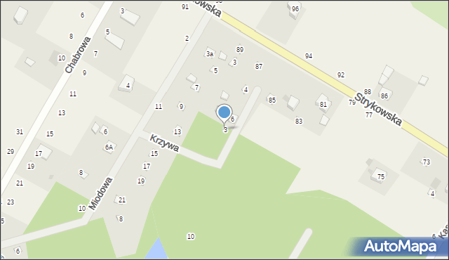 Anielin Swędowski, Krzywa, 3, mapa Anielin Swędowski