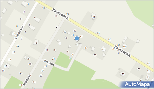 Anielin Swędowski, Krzywa, 4, mapa Anielin Swędowski