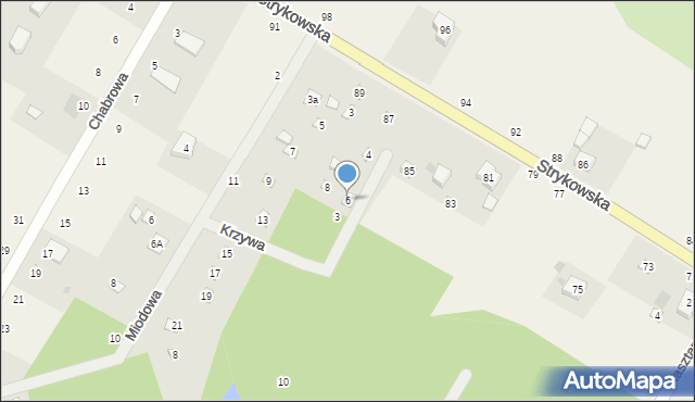 Anielin Swędowski, Krzywa, 6, mapa Anielin Swędowski