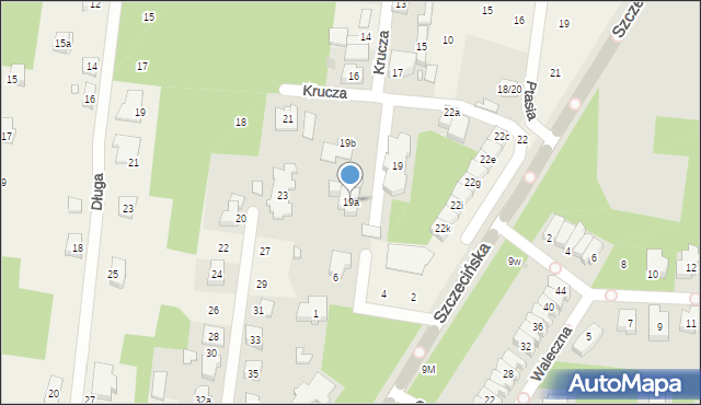 Antoniew, Krucza, 19a, mapa Antoniew