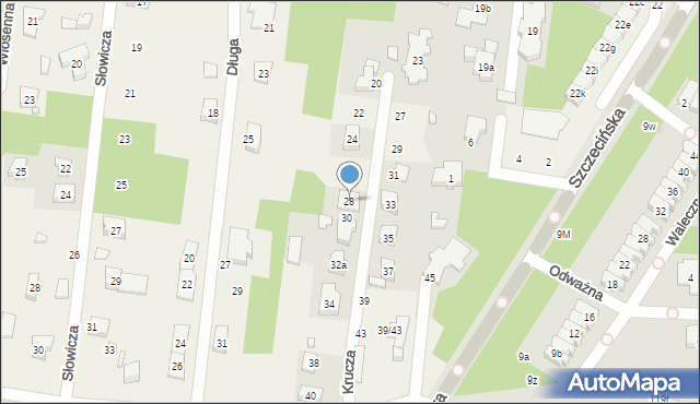 Antoniew, Krucza, 28, mapa Antoniew