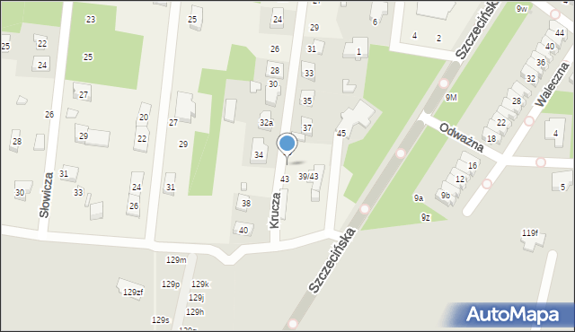 Antoniew, Krucza, 41, mapa Antoniew