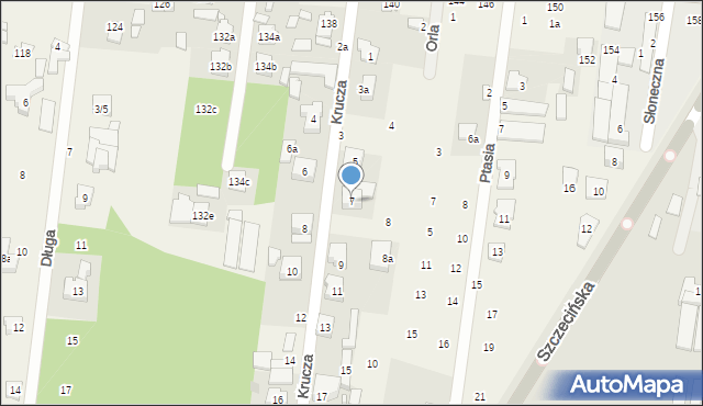 Antoniew, Krucza, 7, mapa Antoniew