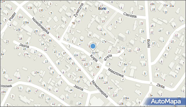 Augustów, Kręta, 13, mapa Augustów