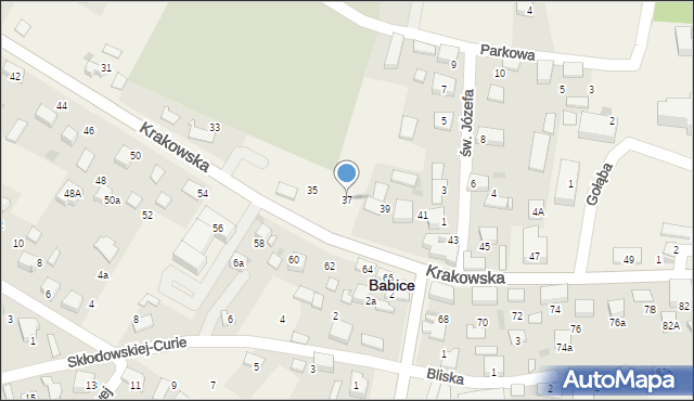 Babice, Krakowska, 37, mapa Babice