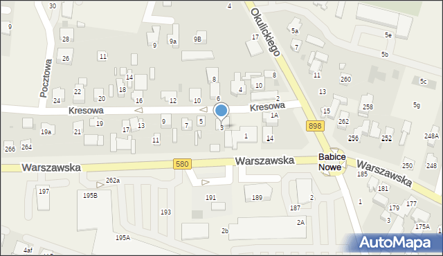 Babice Nowe, Kresowa, 3, mapa Babice Nowe