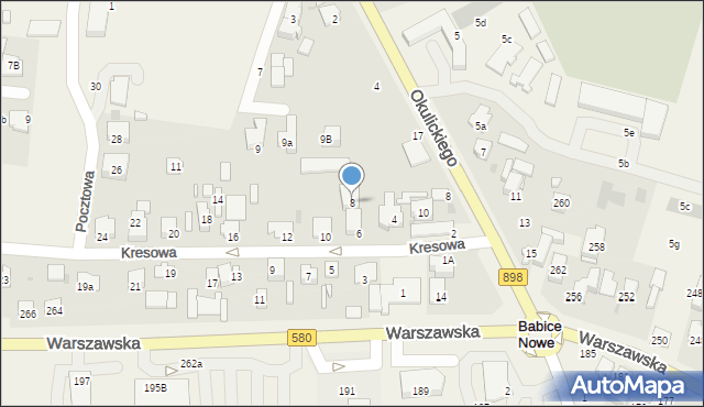 Babice Nowe, Kresowa, 8, mapa Babice Nowe