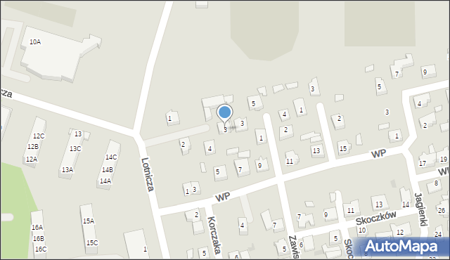 Babimost, Króla Władysława Jagiełły, 3, mapa Babimost