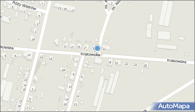 Baborów, Krakowska, 16, mapa Baborów