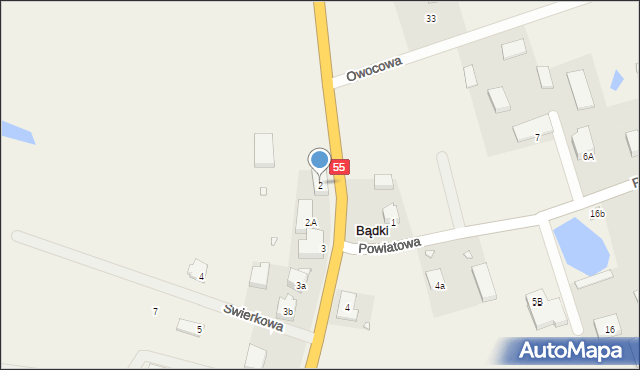 Bądki, Krajowa, 22, mapa Bądki