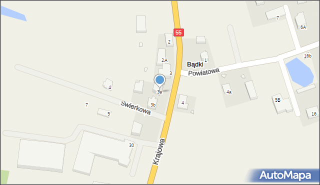 Bądki, Krajowa, 26, mapa Bądki