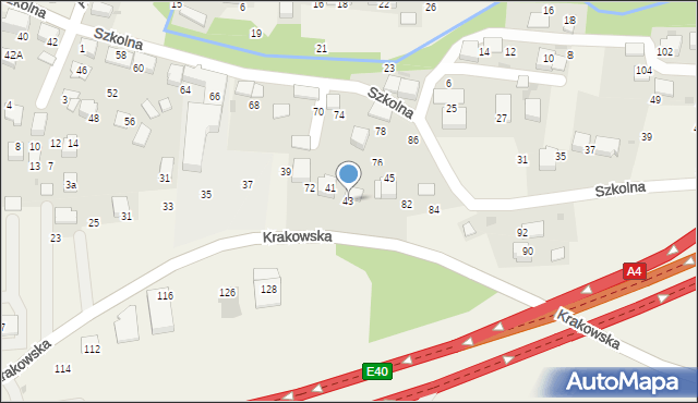 Balice, Krakowska, 43, mapa Balice