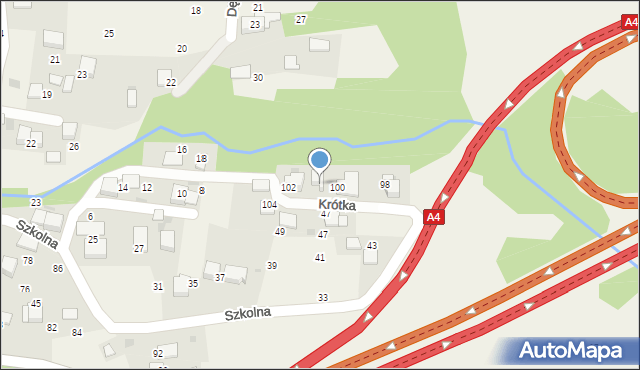 Balice, Krótka, 102a, mapa Balice