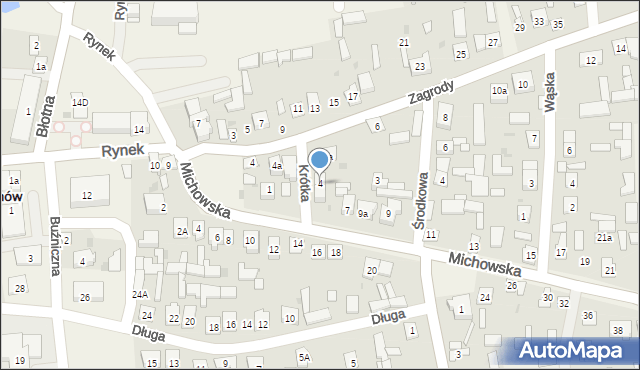 Baranów, Krótka, 4, mapa Baranów