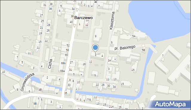 Barczewo, Krótka, 2, mapa Barczewo