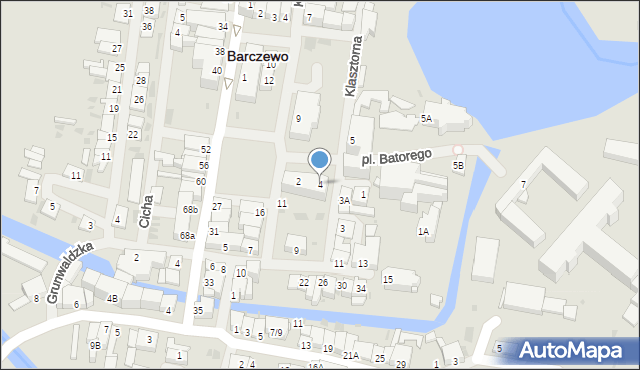 Barczewo, Krótka, 4, mapa Barczewo