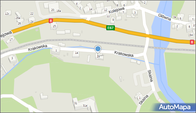 Bardo, Krakowska, 1b, mapa Bardo