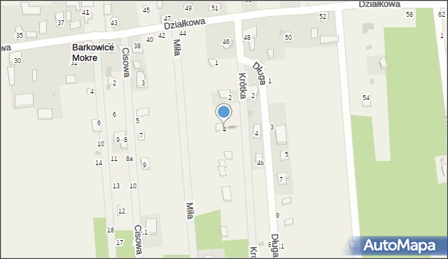 Barkowice Mokre, Krótka, 4, mapa Barkowice Mokre