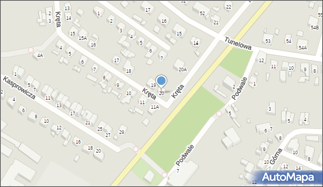 Barlinek, Kręta, 20, mapa Barlinek