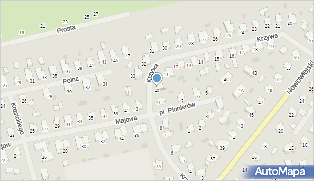 Bartoszyce, Krzywa, 10, mapa Bartoszyce