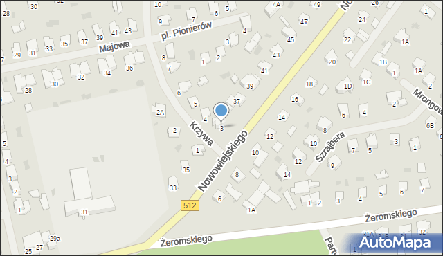 Bartoszyce, Krzywa, 3, mapa Bartoszyce