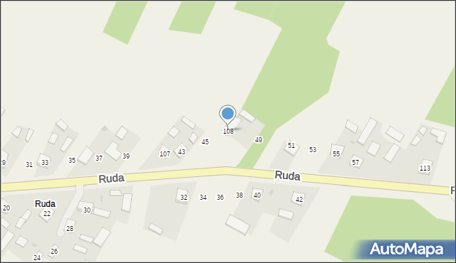 Basznia Dolna, Króla Jana III Sobieskiego, 108, mapa Basznia Dolna