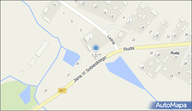 Basznia Dolna, Króla Jana III Sobieskiego, 21, mapa Basznia Dolna